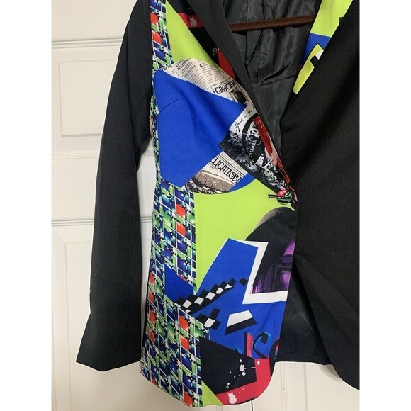 L’Atiste By Amy Artsy Funky Graffiti Printed Jacket Blazer Retro Size S - Picture 3 of 8